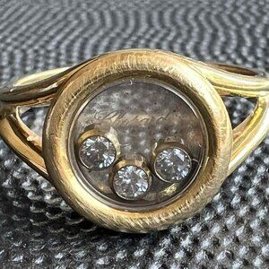 18K Chopard Happy Diamonds Icon Ring  Yellow Gold